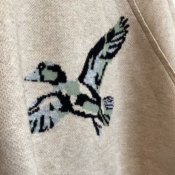 🦆Anthropologie Crewneck Sweater Pilcro Oaklyn Sweatshirt L Novelty Duck NEW - Picture 4 of 15